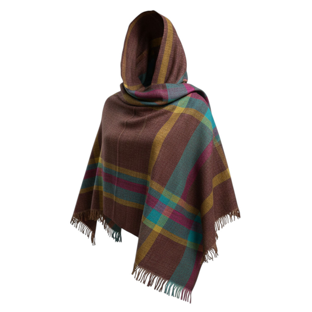 Burgundy Plaid Tartan Check Wool Scarf